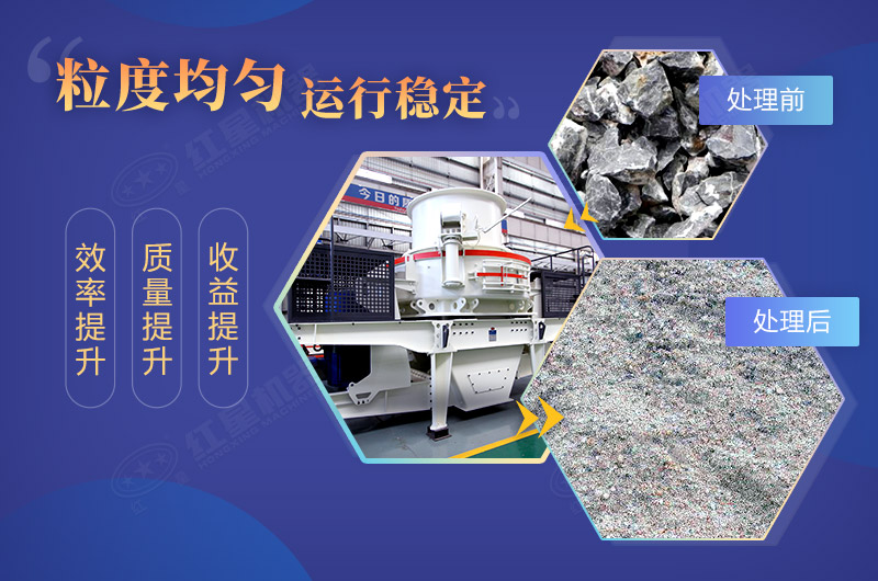 制砂機(jī)加工前后物料展示 制砂機(jī)加工前后物料展示